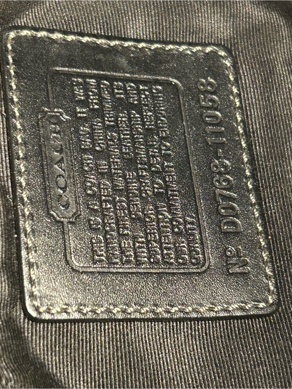 Coach Black Leather Interior bag